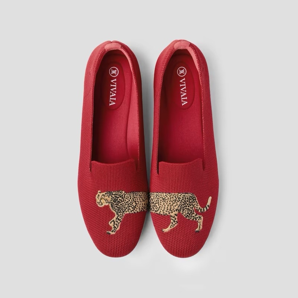 VIVAIA Red Cheetah Loafers 8.5